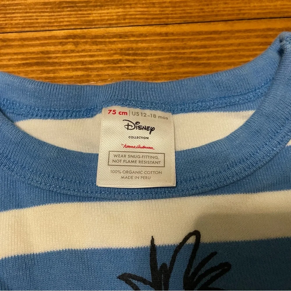 Hanna Andersson Blue Striped Tops & Blue Zip Hoodie Set Size 12-18 Months